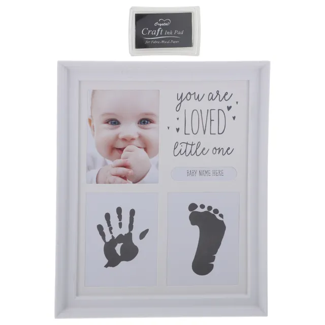 Infant Handprint Keepsake Baby Footprint Picture Frame Inkpad Photo Suite