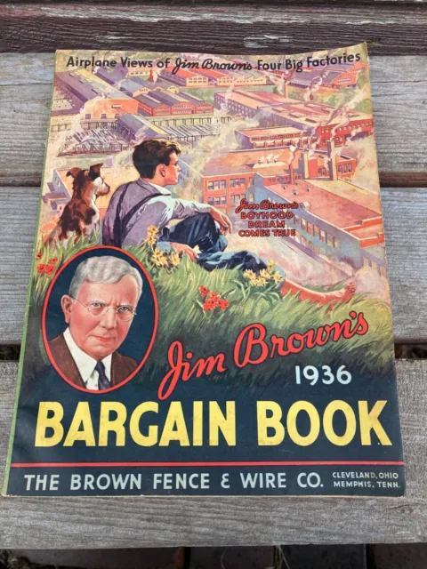 Vtg Jim Browns Bargain Book Antique Farm & Tool Catalog 1936