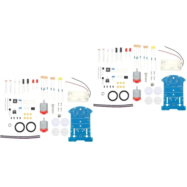 2 Sets Automatic Soldering Robot Electronic Photoresistance Robot Car Kit