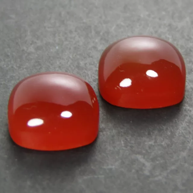 8.62Cts Natural Gorgeous Carnelian Matching Pair Cushion Cabochon Gemstones-VDO