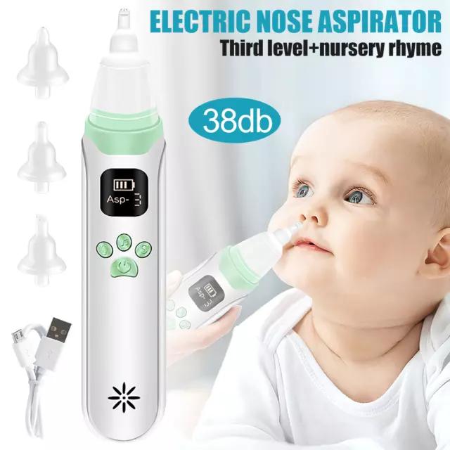 Baby Silicone Nasal Aspirator Electric Safe Hygienic Nose Cleaner For Infant