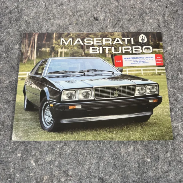 Vintage 1984 Maserati Biturbo Original Car Sales Brochure Folder