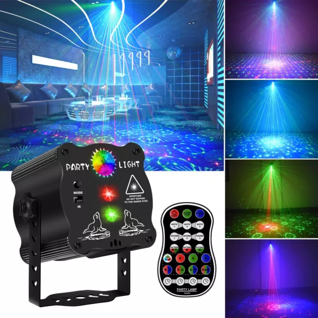 RGB LED Laser Projektor DJ Party Bühnenbeleuchtung 60 Muster Disco Lichteffekt