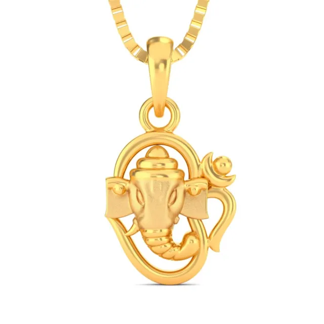 22KT Yellow Gold Pendant GAJANAN / GANESH LORD / INDIAN RELIGIOUS STYLE