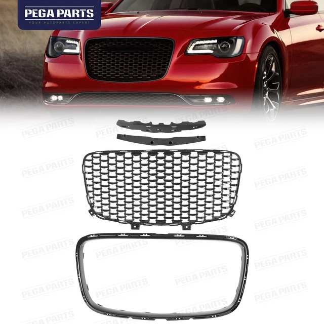 Prime Auto Front Upper Mesh Grille Assembly For 2015-2017 Chrysler 200 (V6 Models Only) - Black - Replaces 68103934AC
