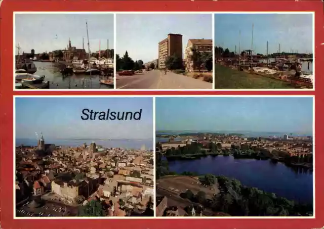 DDR Postkarte STRALSUND Mehrbild-AK ua. Segler-Hafen der VEB Volkswerft uvm.