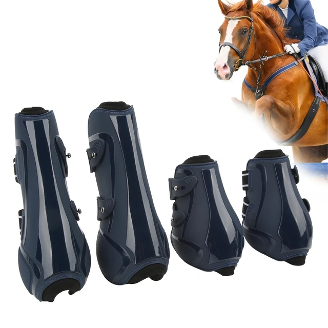 4Pcs Horse Leg Protection Boots PU Neoprene Thickened Shock Absorbing Horse Ecm