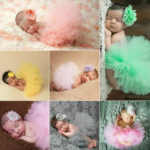 Baby Girl Newborn Photo Costume Photography Prop Outfit Tutu Skirt Headband