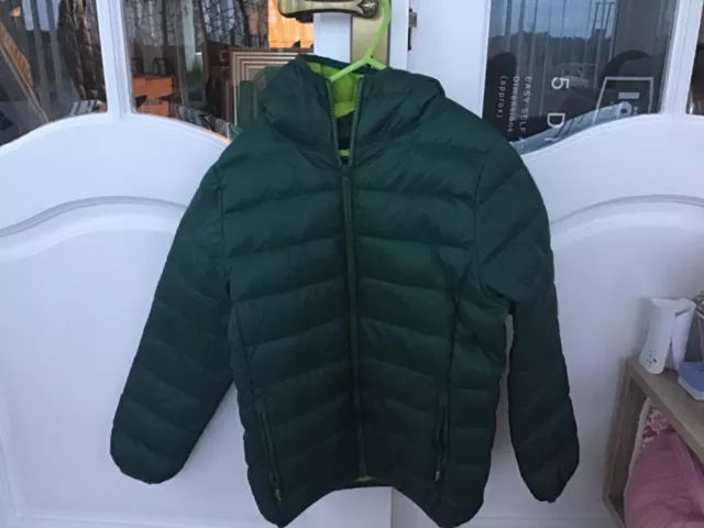 Boys green light weight puffa jacket, age 8 from NEXT