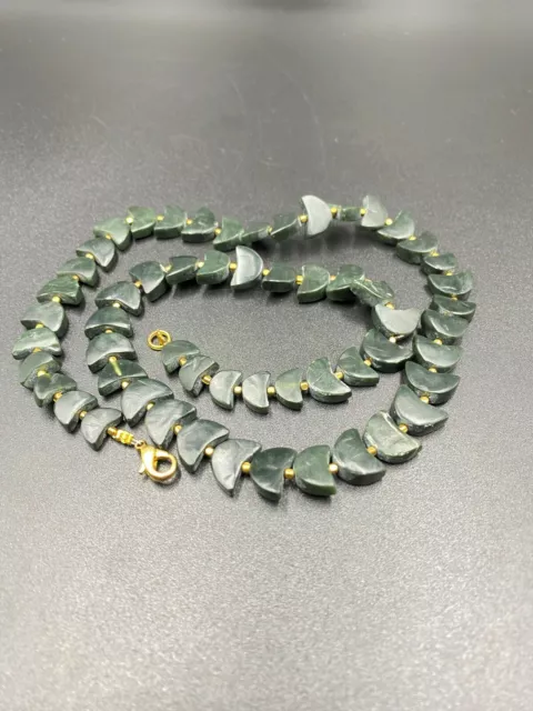 old antique Pyu period  green jade beads 4