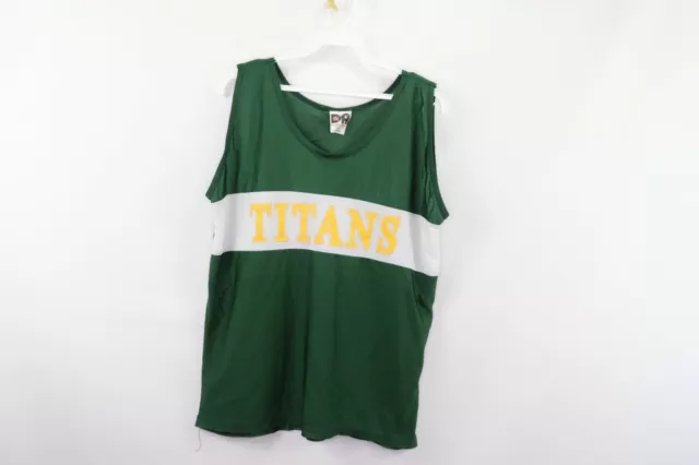 Vtg 90s Womens XL Silky Nylon Color Block Cross Country Track Singlet Jersey USA