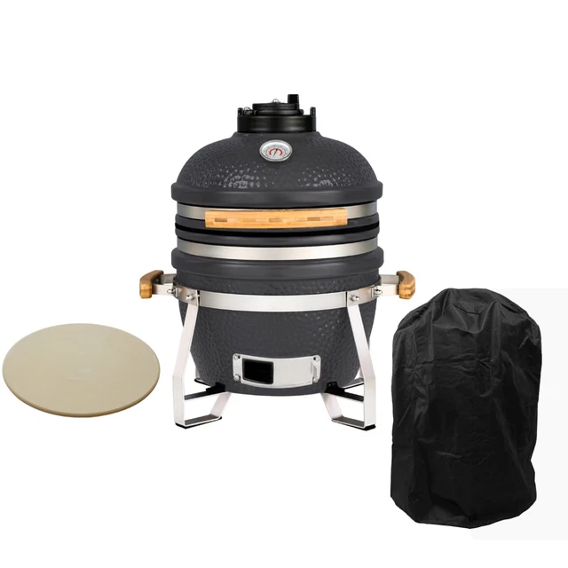 BOSS GRILL THE Egg XS 15 Inch Ceramic Kamado Style Charcoal Egg BBQ G