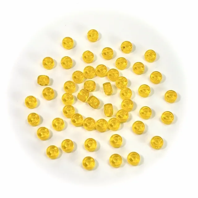 Czech Glass Druk Large Hole Beads 6mm, Yellow Citrine-Jonquil color, 50pc J081