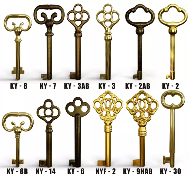 KY-12S Skeleton Key Set Reproduction Key for Antique Furniture - Cabinet Door... 2