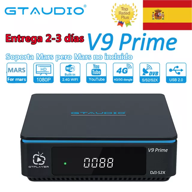 GTAUDIO V9 Prime HD H.265 Satélite DVB-S2/S2X Caja de Tv Box PVR WIFI Para MARS