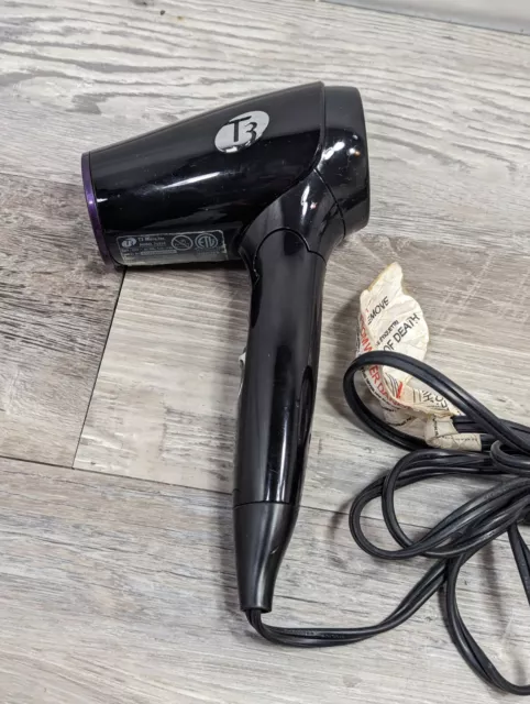 T3 Featherweight Compact Travel Hair Dryer Model 76850 Folding Black Tested Rare 3