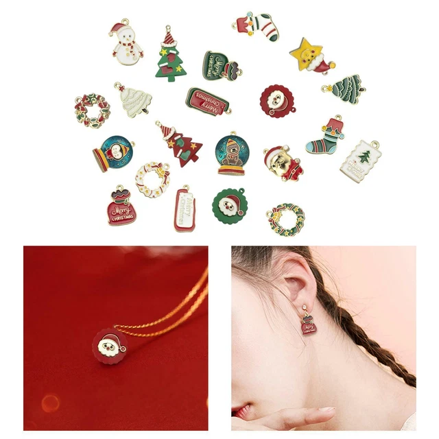 20er-Pack Legierung Charms Weihnachten Stile Emaille Anhänger zum Selbermachen Halskette Schmuckherstellung