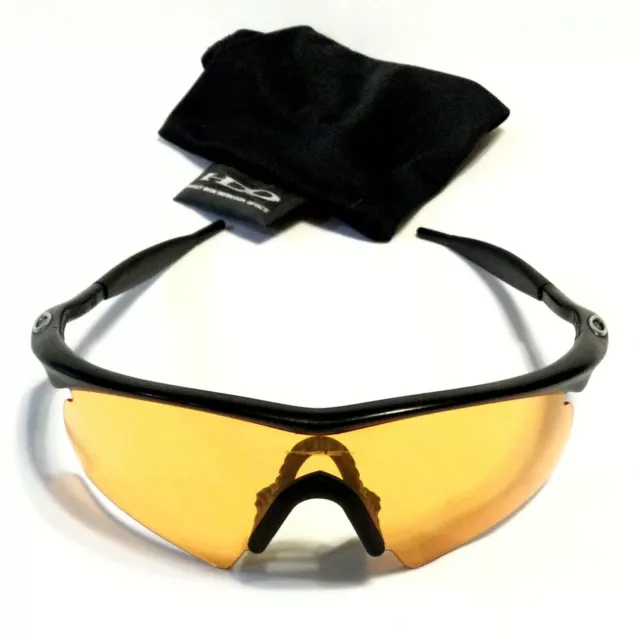 RARE OAKLEY M FRAME SUNGLASSES Black Frames w/ HI Orange Iridium Hybrid Lens