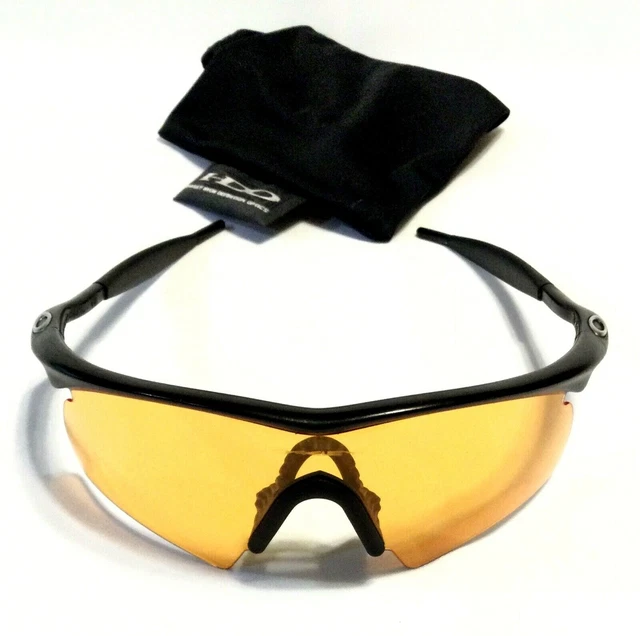 RARE OAKLEY M FRAME SUNGLASSES Black Frames w/ HI Orange Iridium Hybrid Lens