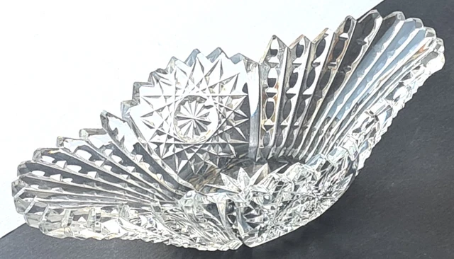 Glass Bowl Crystal Glass Hand Cut Um 1900 P350