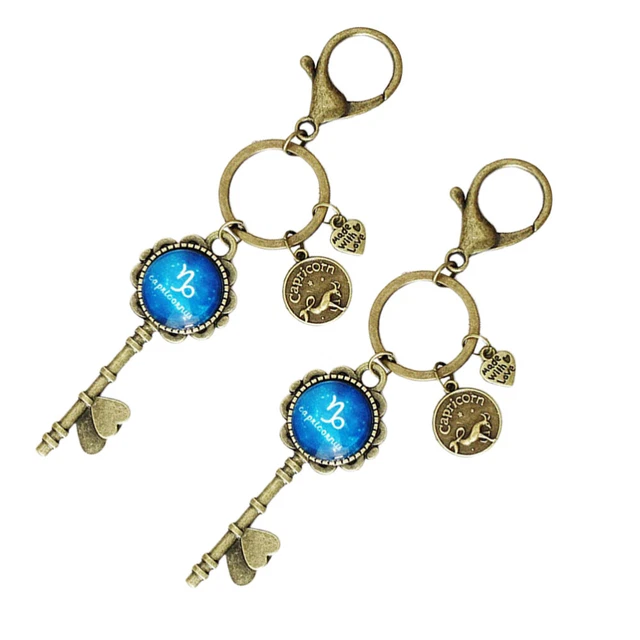2 Pcs Pendant Keychain Hanging Keychains Pendant Metal Button 9