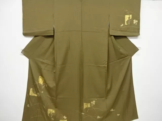 6870083: Japanese Kimono / Vintage Homongi / Embroidery / Kinsai / Crane & Syout