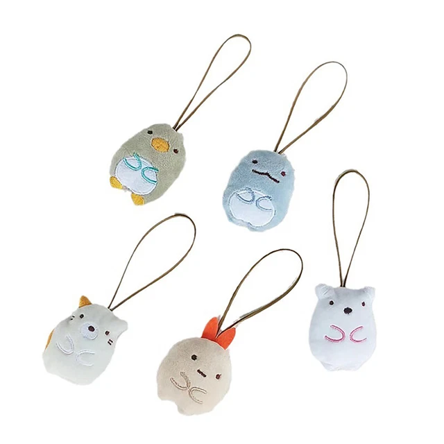 Cartoon Plush Doll Name Tag Keychain Soft Stuffed Animal Dolls Bag Pendant