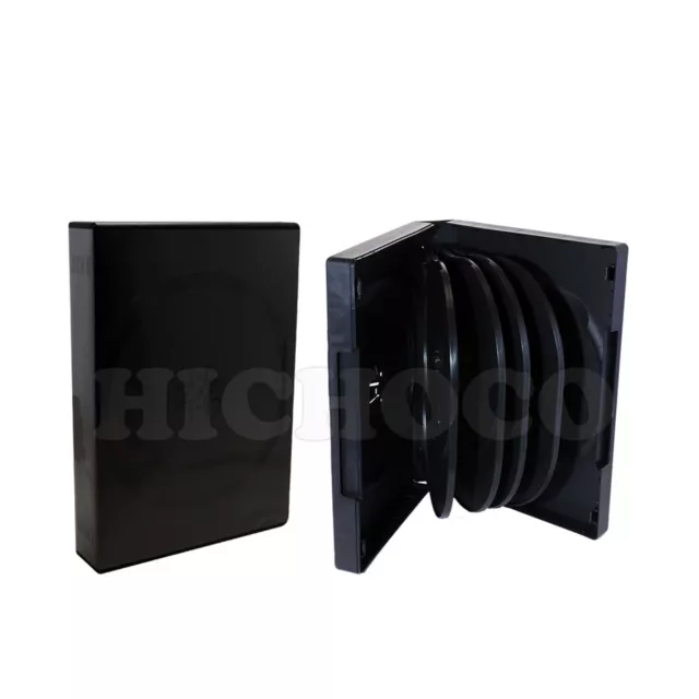 2 ct Multi 10 Disc CD DVD Black Case with Outter Sleeve Movie Game Box 33mm