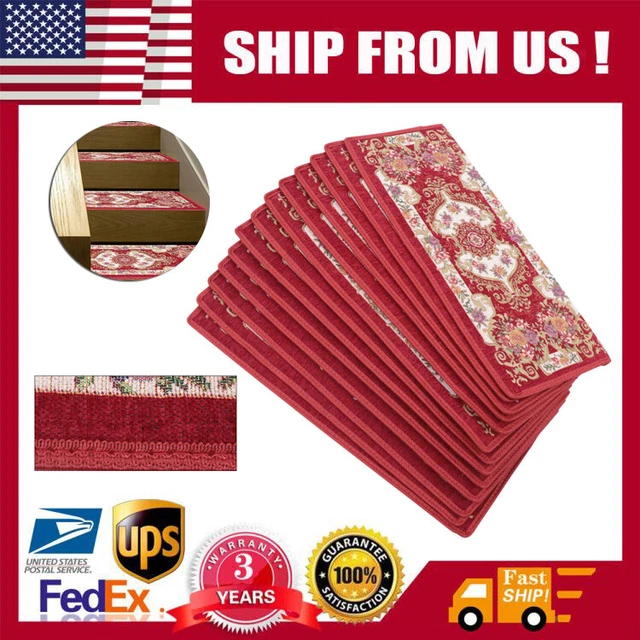 26cm 13 Pcs Non-Slip Washable Stair Treads Carpet Rubber Mats Pads Carpet Rugs