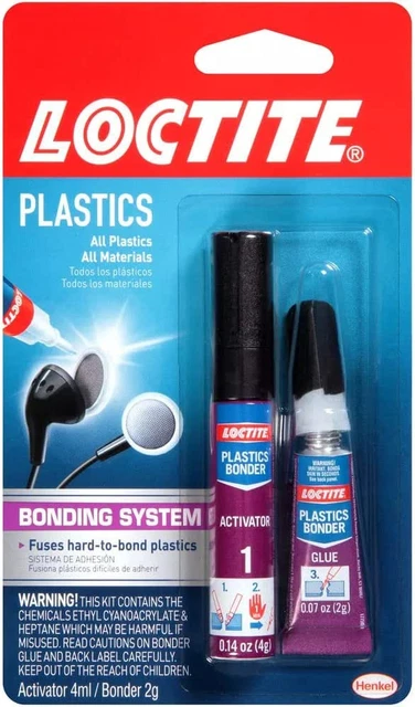 Loctite Super Glue Plastic Bonding System, Clear Superglue for Plastic, Cyanoacr