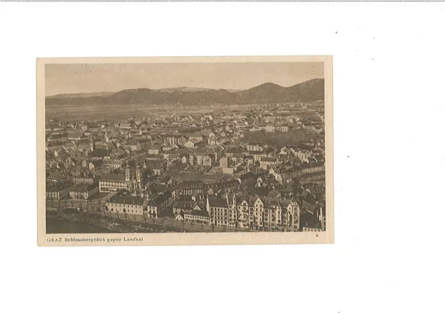 uralte AK Graz Schlossbergblick gegen Lendkai //32