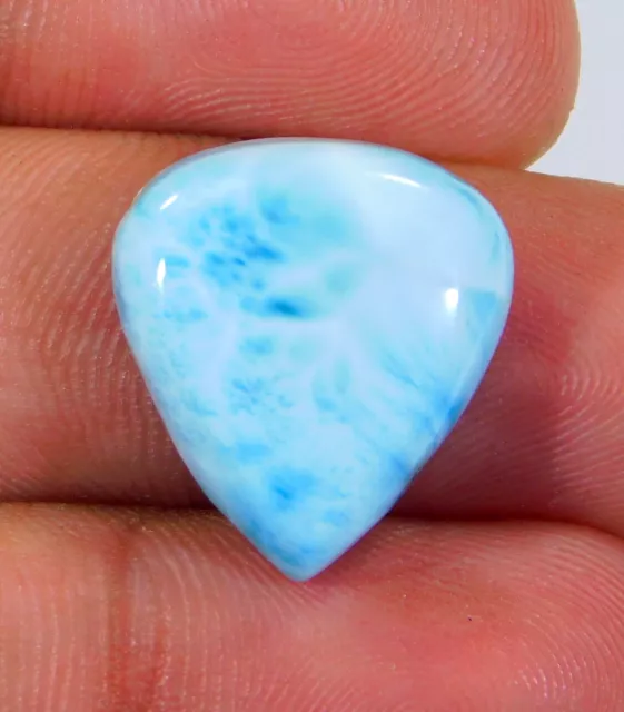 17.Ct Naturel République Dominicaine Larimar Poire Cabochon non Traité Gemme