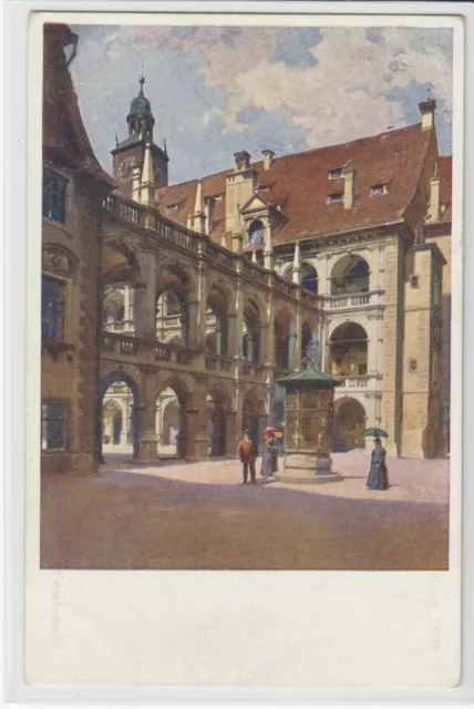 AK Graz, Landhaushof, Künstler-AK um 1920