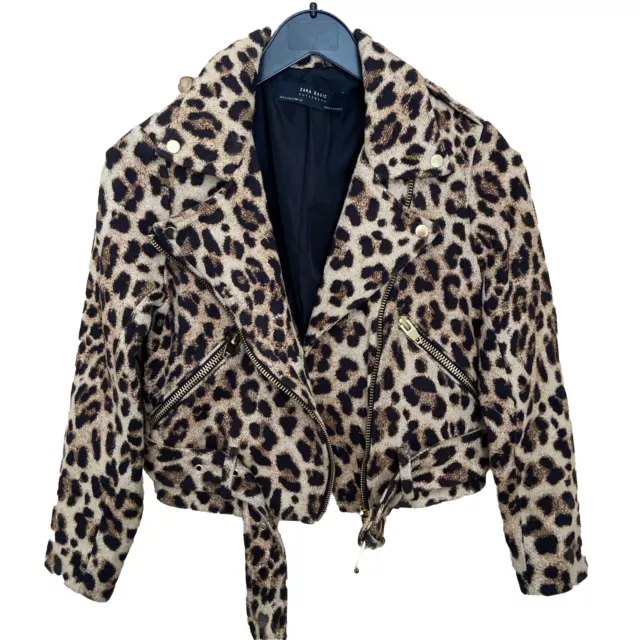 Leopard print biker jacket zara hot sale