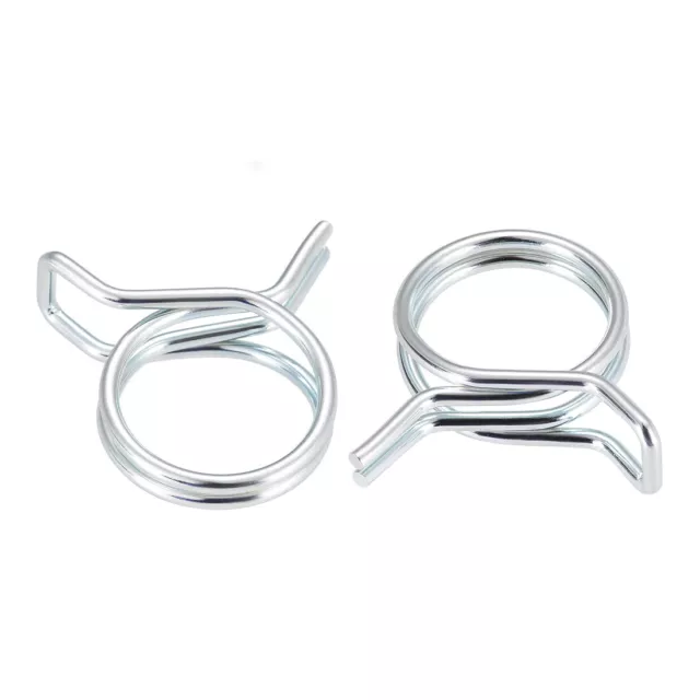 Double Fil 18mm Carburant Ligne Tuyau Tube Ressort Clip Pince Zingué 10Pcs
