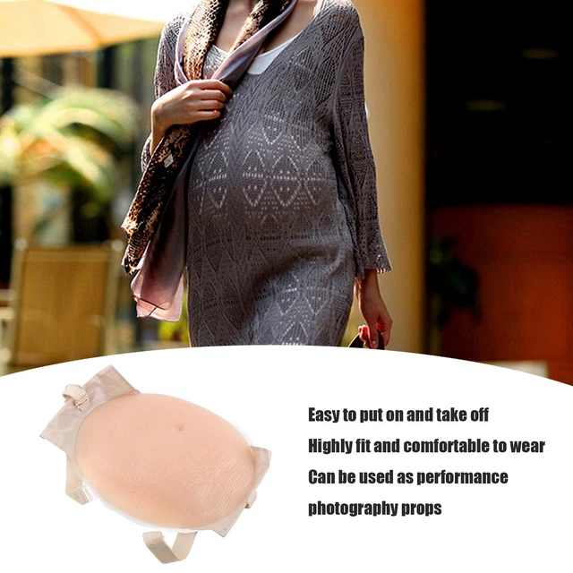(Color Enhanced Model 2-3 Months S Code)Fake Pregnancy Belly Silicone