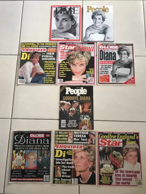 Princess Diana Magazines Lot of 9 PRINCESS OF WALES William Kate Harry Meghan UK