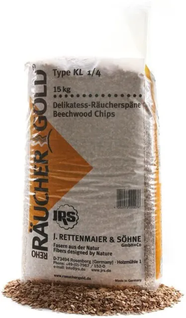 Rettenmaier Räuchergold Räucherspäne 15 kg 2.0 - 4.5mm KL 1/4 Buche