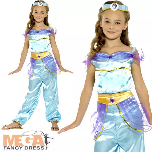 Arabian Princess Girls Fancy Dress Fairy Tale Belly Dancer Kids Costume Outfit