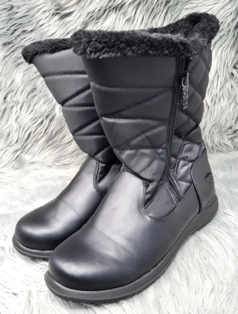 Totes Women's Edgen Waterproof Zip-up Winter Snow Rain Mid-Calf Boots 8M US