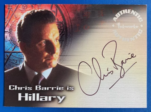 2001 LARA CROFT TOMB RAIDER - AUTOGRAPH CARD A4 CHRIS BARRIE as Hillary