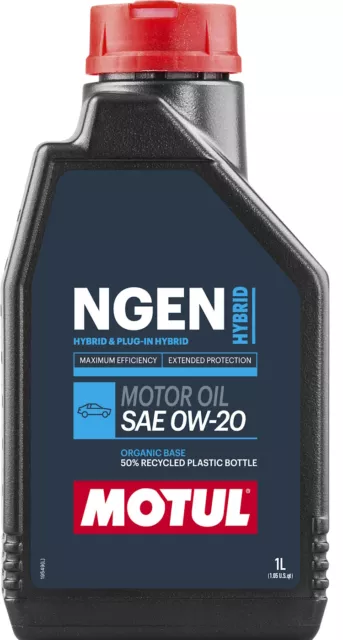 Motul 0W20 Full Synthetic Engine Oil 1L Ngen Hybrid Api Sp Honda Toyota 111902