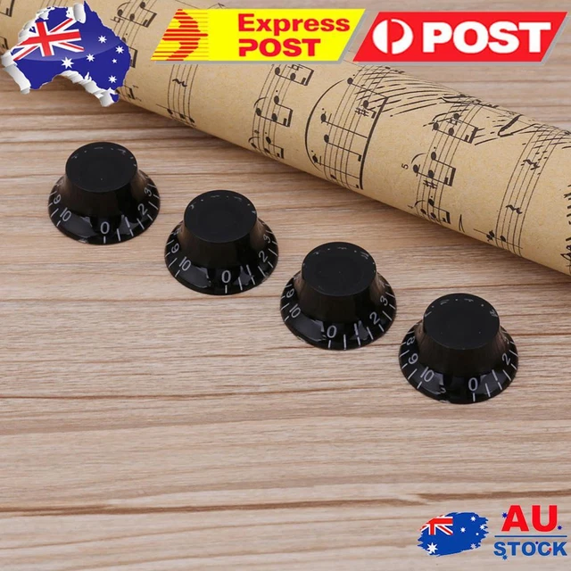 4pcs Transparent Acrylic Electric Guitar Bass Volume Knob Potentiometer Cap