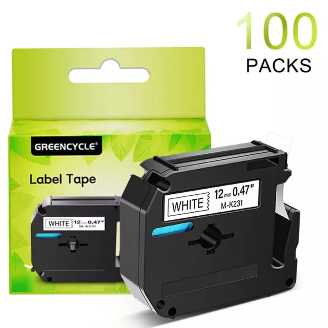 M-K231 Compatible Brother PT-80 PT-85 PT-65 PT90 P-Touch Label Maker Tape 100PCS