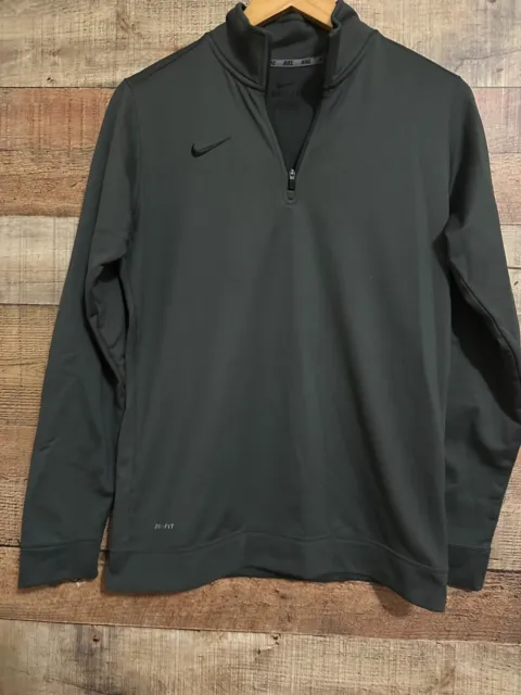 Men's Nike Running DRI-FIT Gray Quarter- Zip Long Sleeve Pullover Size Small