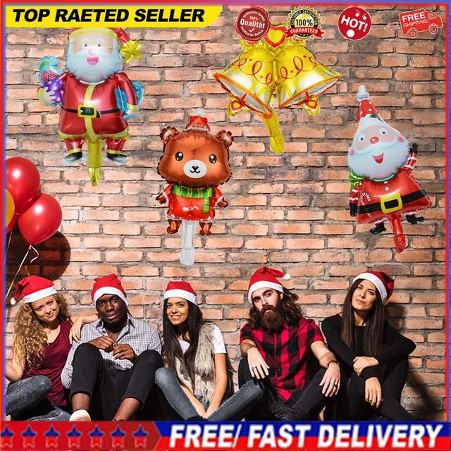 Christmas Foil Balloons Santa Claus Snowman for Bar Decoration Stage Props Party