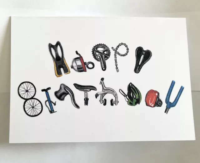 Cyclist Birthday Card -7x5 Inches