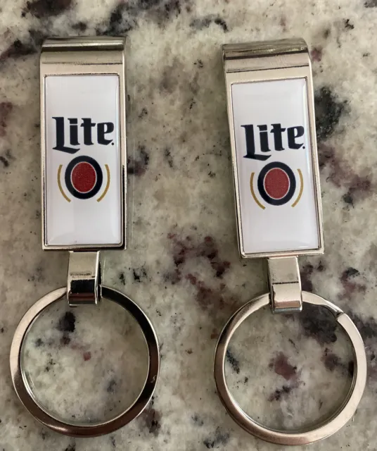 NEW! 2 Miller Lite Beer Metal Bottle Opener / Keychain