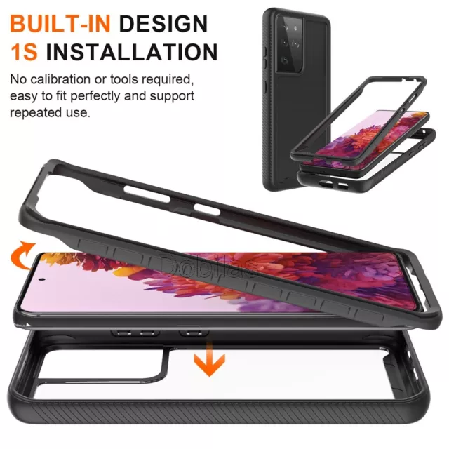 Full Body Armor Case Cover Built-in Screen Protector For Samsung A52s M51 S20FE