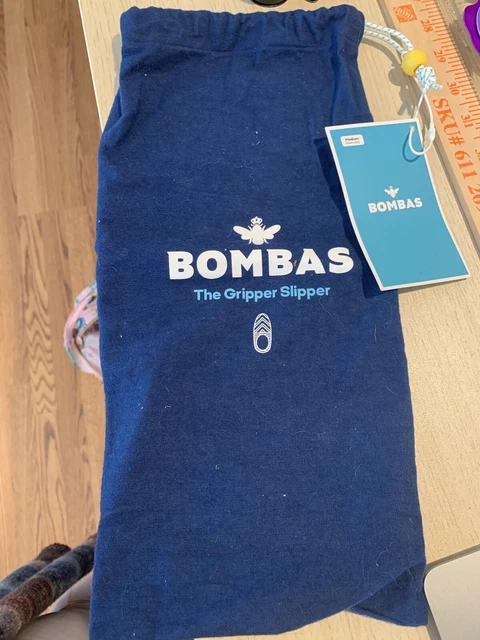 New Bombas Gripper Slipper flannel drawstring storage pouch bag